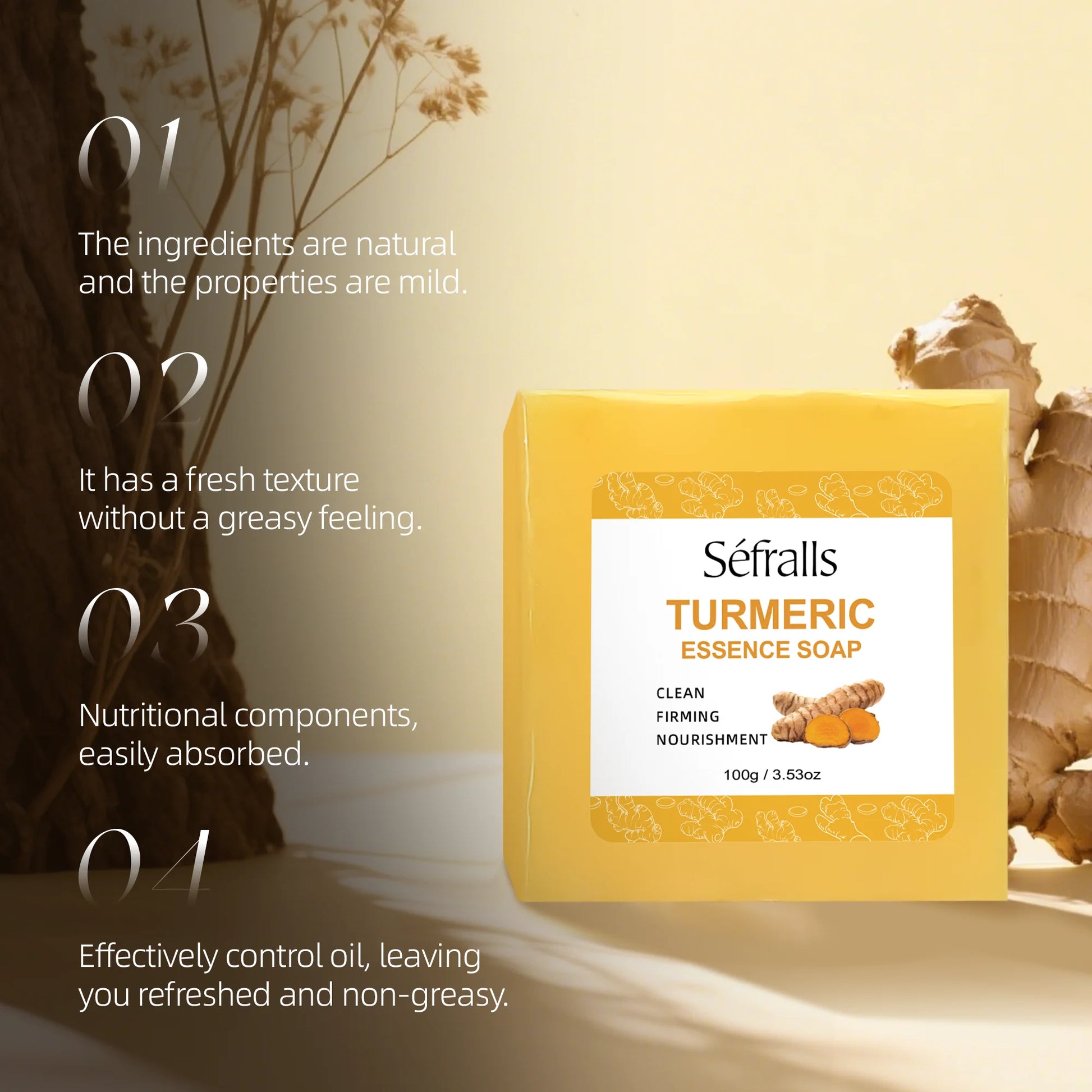 Séfralls Turmeric Skincare SetFirmingLong-lasting moisturisingDeep cleansingSmoothingRepairingFading spotsLocking in moisture