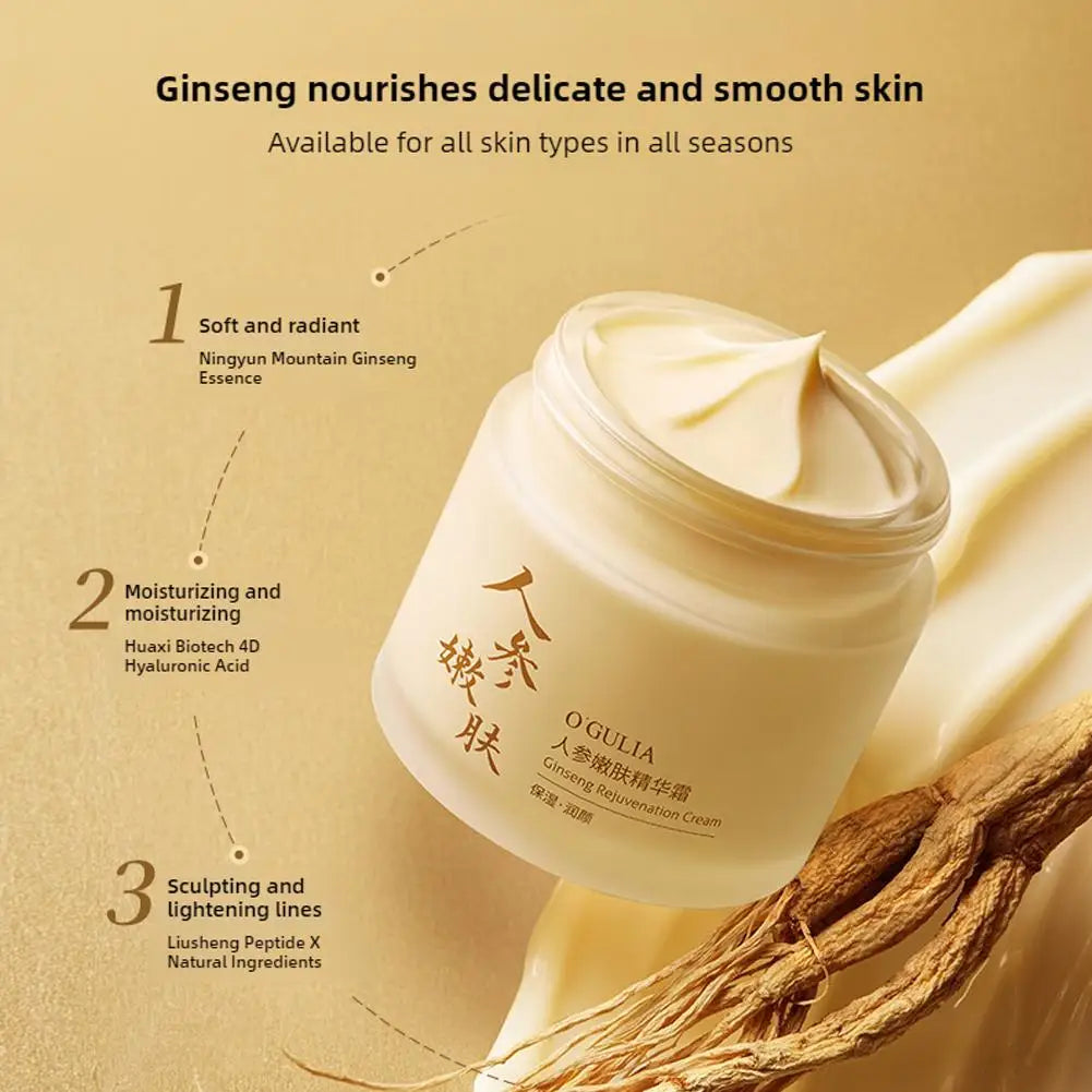 Ginseng Face Cream Firming Brightening Water Moisturizer for Smooth, Radiant Skin, Anti-Aging Skincare Facial Cream Skincare
