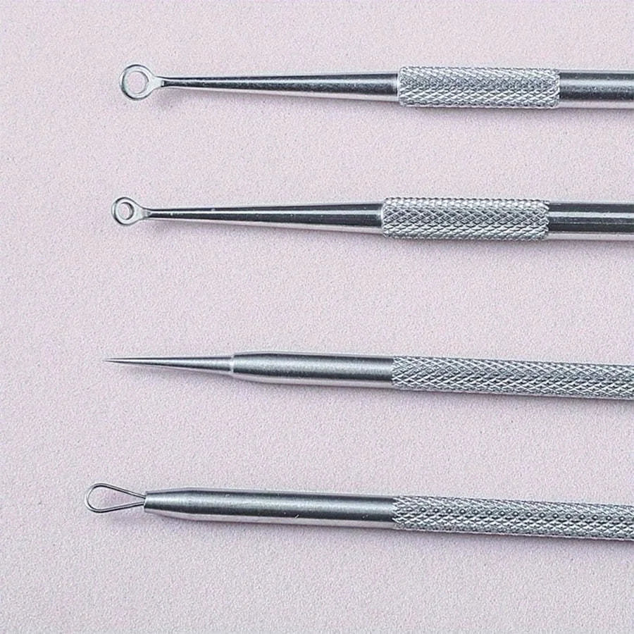Professional Acne Removal Tool Kit, 2pcs Stainless Steel Acne Needle for Blackhead & Pimple Extractors, Unisex Facial Care Set