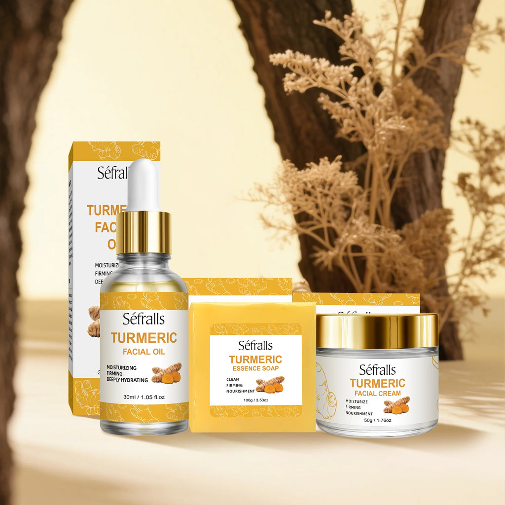 Séfralls Turmeric Skincare SetFirmingLong-lasting moisturisingDeep cleansingSmoothingRepairingFading spotsLocking in moisture