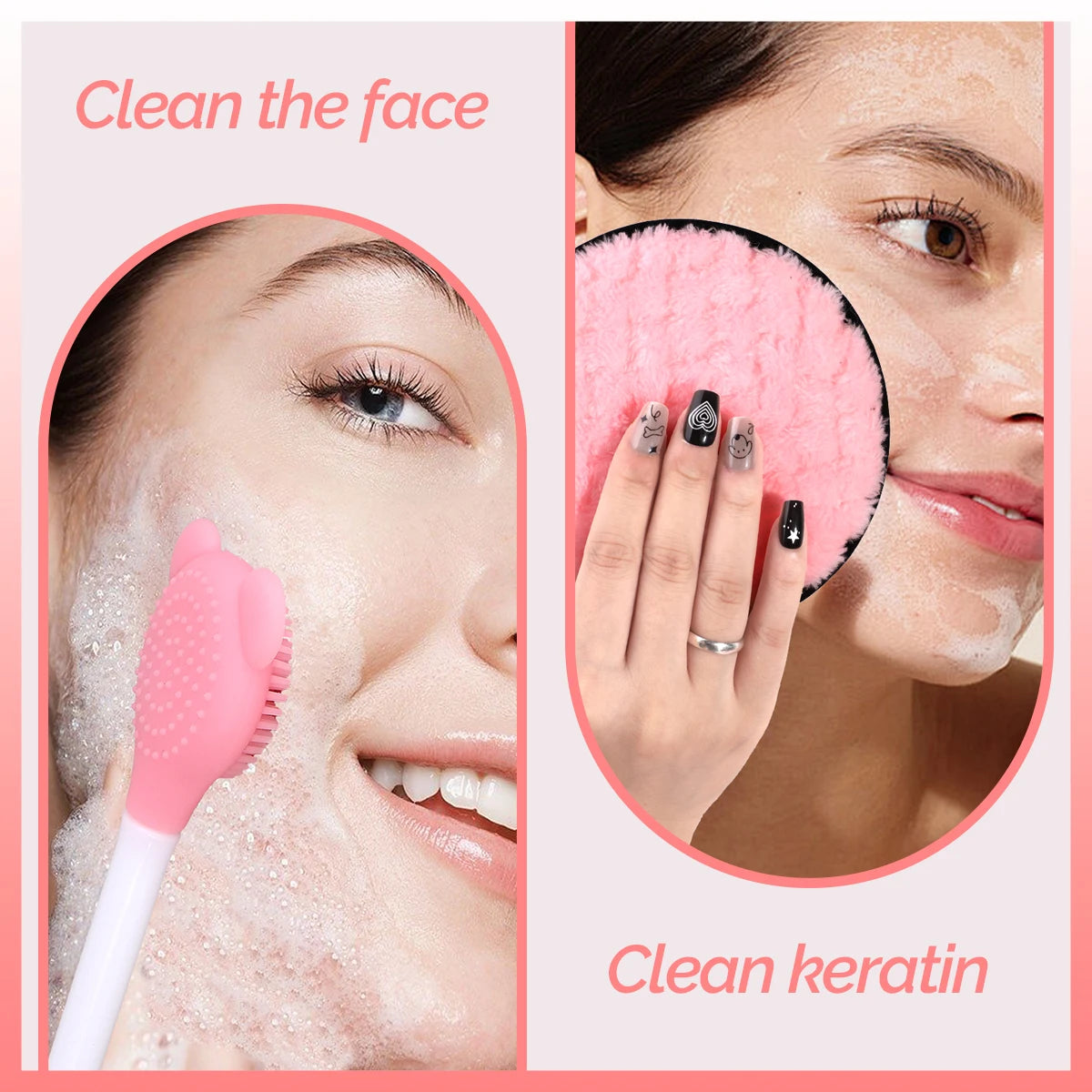 17PCS face cleaning set, with face brush, mud film brush, convenient skin care cleaning set, perfect gift for women