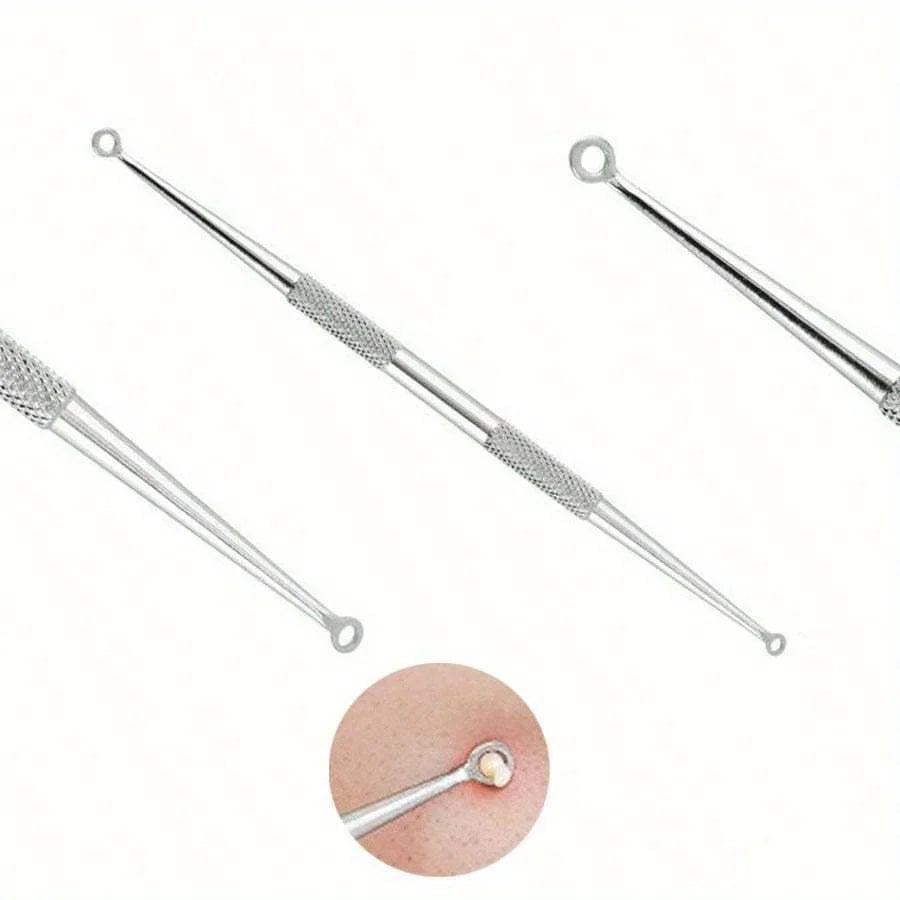 Professional Acne Removal Tool Kit, 2pcs Stainless Steel Acne Needle for Blackhead & Pimple Extractors, Unisex Facial Care Set
